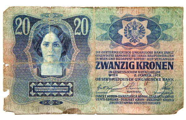 Исторические бумажные деньги Австро-Венгрии — стоковое фото