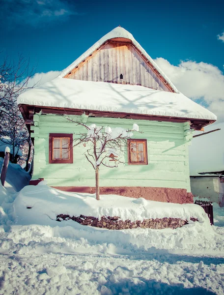 Historická vesnice Vlkolinec, Slovensko — Stock fotografie