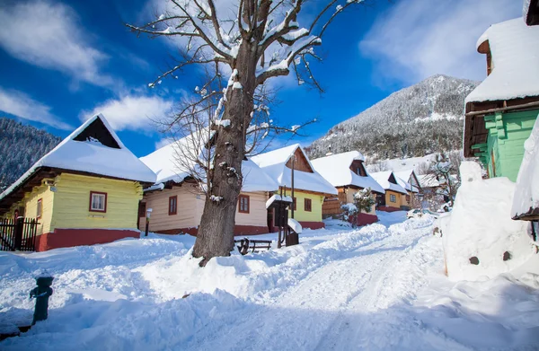 Historická vesnice Vlkolinec, Slovensko — Stock fotografie