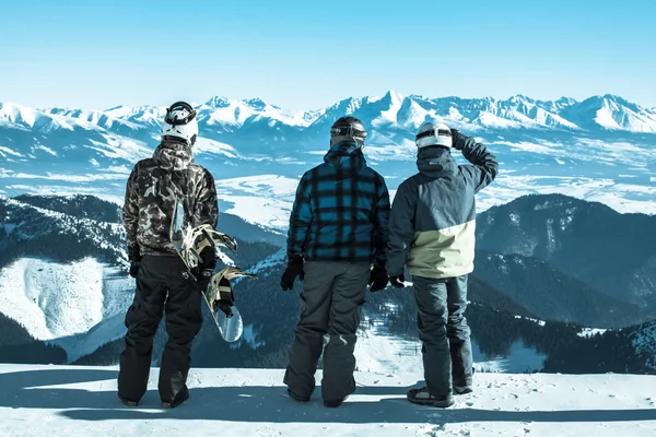 Snowboarders on hill Chopok, Slovakia — Stok Foto