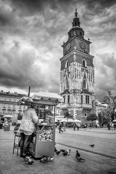 Главная площадь Кракова, Польша — стоковое фото