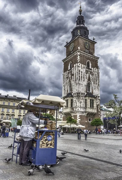 Główny plac w Kraków, Polska — Zdjęcie stockowe