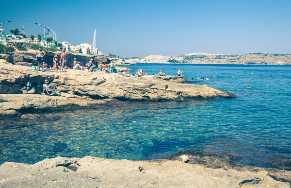 Estância de verão - Buggiba em Malta — Fotografia de Stock