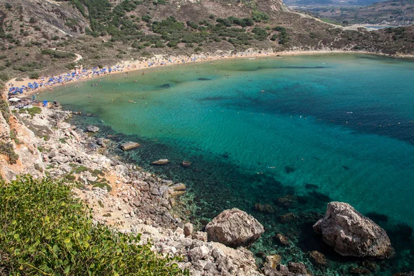 Plaży Ghajn Tuffieha na Malcie — Zdjęcie stockowe