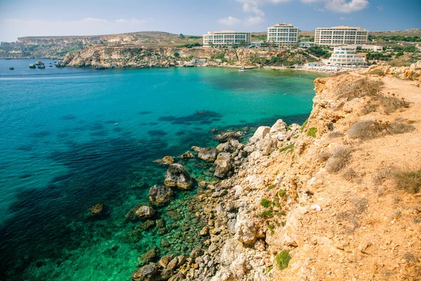 Golden bay, Malta — Stock fotografie