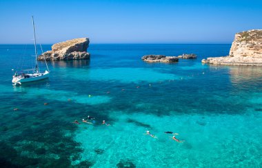 Blue lagoon at Comino - Malta clipart