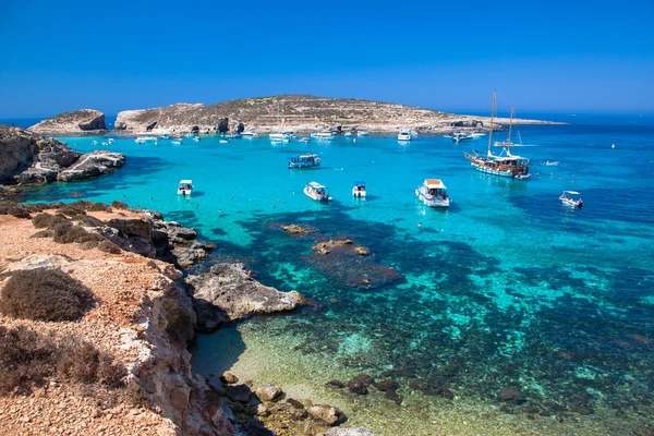 Lagoa azul em Comino - Malta — Fotografia de Stock