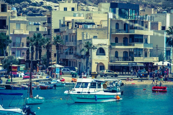 Porto na Baía de Xlendi, Gozo - Malta — Fotografia de Stock