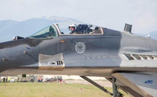 Pilot in Mig-29 Fulcrum — Stock Photo, Image