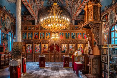 Obzor, Bulgaristan - 22 Eylül 2025: Vaftizci Ortodoks Kilisesi 'nin İçişleri