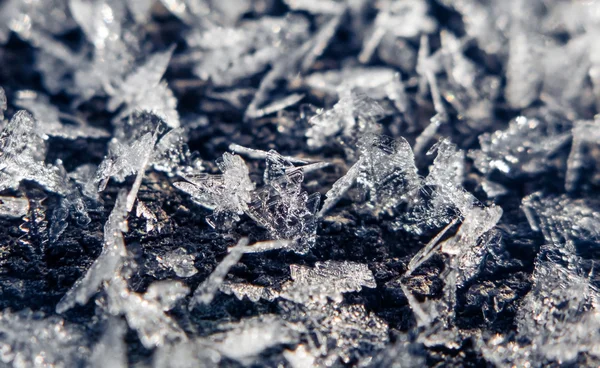 Деталь кристаллов льда — стоковое фото