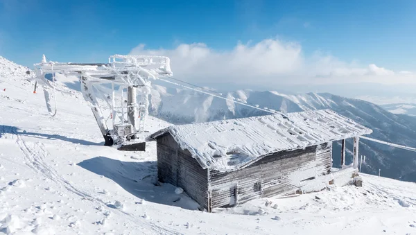 Old snowy cableway — Stock Photo, Image
