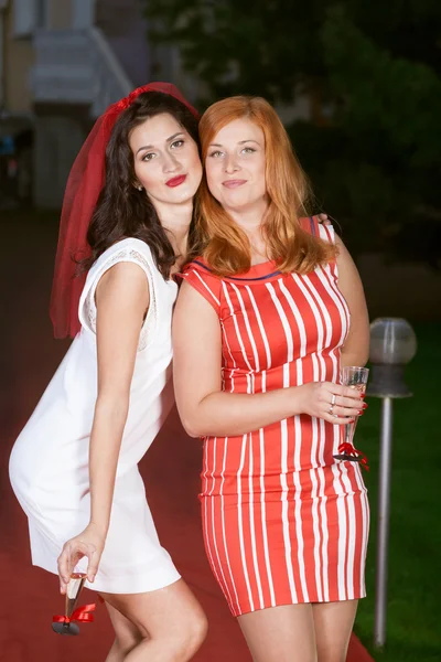 Hen party: white and red — Stock Photo, Image