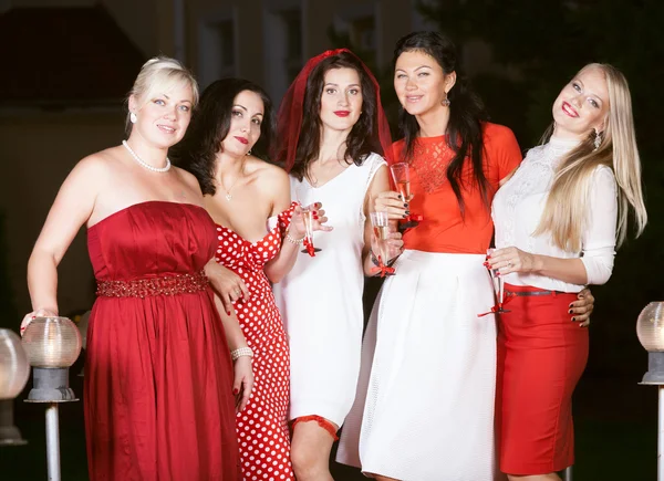 Hen party: red and white — Stock Photo, Image