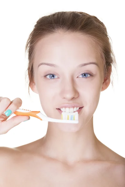 Washing teeth — Stock Photo, Image
