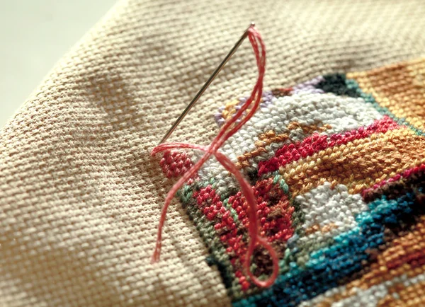 Unfinished embroidery — Stock Photo, Image