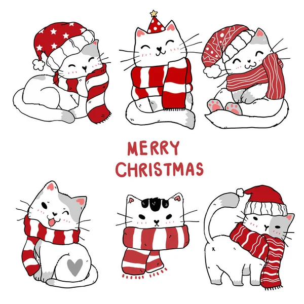 Sevimli Noel kedisi kedi eli resim koleksiyonu