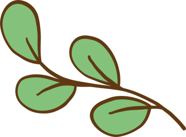 El şube yeşil yaprakları ile çekilmiş