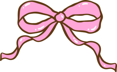 Dekoratif Noel Coquette Pembe Kurdele Yay Çizim El Çizim Çizimi