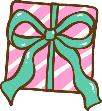 Yeşil kurdeleli Çizgili Pembe ve Beyaz Hediye Kutusunun Noel Resimleri