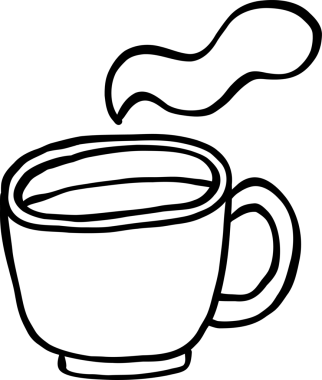 Coquette Koleji Noel Kitabı Okuma taslağı, Sıcak İçkili Kupa ve Kartanesi Çizili El Çizimi