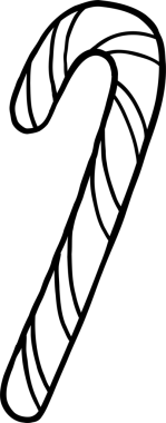 Noel Şeker Çubuğu Çizgi Filmi El Çizimi,