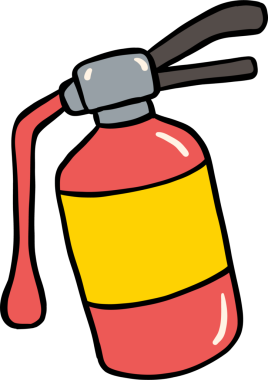 Kırmızı Yangın Söndürücü Çizimi El Çizimi