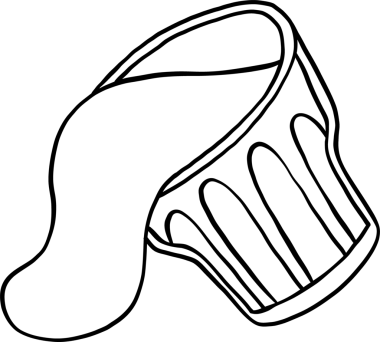 Kahve fincanı taslak çizimi, dökülmüş kahve latte içkisi çizimi