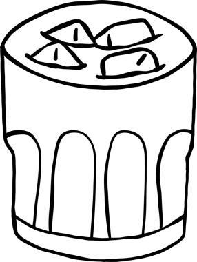 Kız Kibrit Hattı Karalama El Çizimi, Buz Küpleri İçme Sanatı Kahvesi