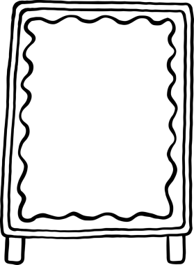 Kız Kibrit Hattı Karalama El Çizimi, Boş Kafe Tabela Çizimi