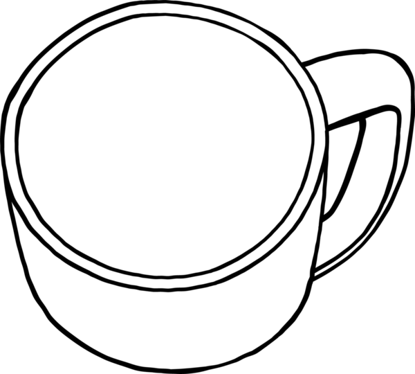 Kız Kibriti Çizimi Çizimi, Beyaz Kahve Kupasının Üst Görünümü