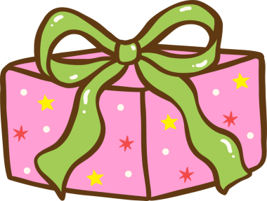 Yeşil Kurdele Eli Dranw Çizgi Filmli Neşeli Pembe Hediye Kutusu