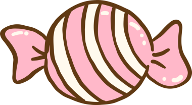 Paketli Pembe Çizgili Şekerleme Çiziminin El Çizimi