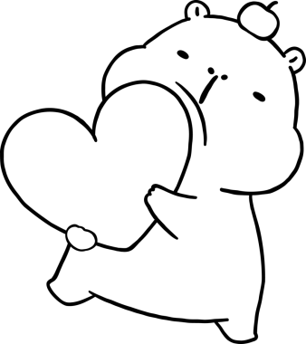 Kawaii Capybara Sevgililer Günü Çizgi Film Bekleme Kalbi