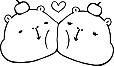 İki Kawaii Capybaras Sevgililer Günü Çizgi Filminin Yanağında Yanak