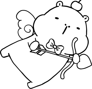 Kawaii Aşk Tanrısı Capybara Sevgililer Günü Çizgi Filmi