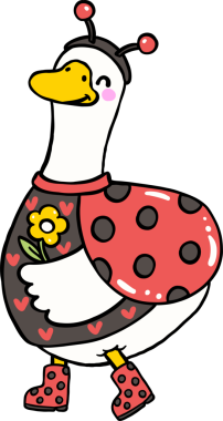 Çizgi film Yayı Aptal Kaz Uğur Böceği Kostümü Giyiyor