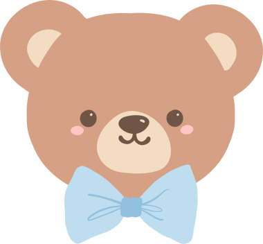 Mavi papyonlu sevimli oyuncak ayı yüzlü