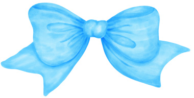 Açık Mavi Fiyonk Dekoratifinin Suluboya Çizimi