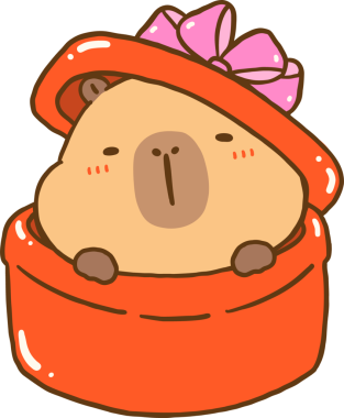 Tatlı Kawaii Sevgililer Günü Capybra 'sı Çikolata Hediye Kutusu Çizim El Çizimi