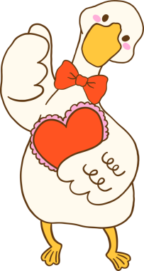 Sevgililer Günü Aptal Kaz Tutma Kalbi Çizgi film El Çizimi