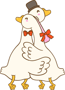 Sevgililer Günü Kazları Kaz Kaz Kaz Çizen El Çizimi