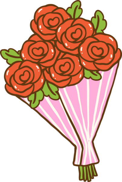 Gül Buketi Çizim El Çizimi