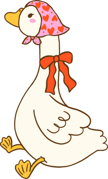 Sevgililer Günü Kaz Kızı Çizgi Film Elleri Çizilmiş Şapkalı