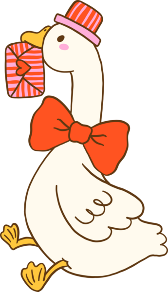 Sevgililer Günü Kaz Tutuyor Aşkı Gaga Çizgi Filminde El Çizimi