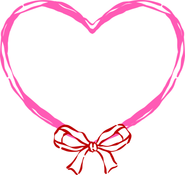 Tuhaf Kalp Şekli Çerçeve Kurdeleli Yay El Karalamalı