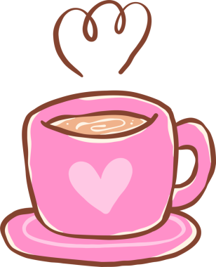 Sıcak ev yapımı Pembe Kahve fincanı, Smoke Hand çizilmiş.