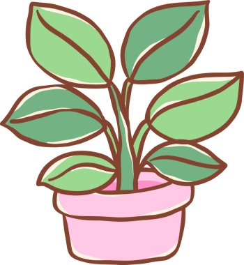El çizimi Saksı Bitkisi İllüstrasyonu