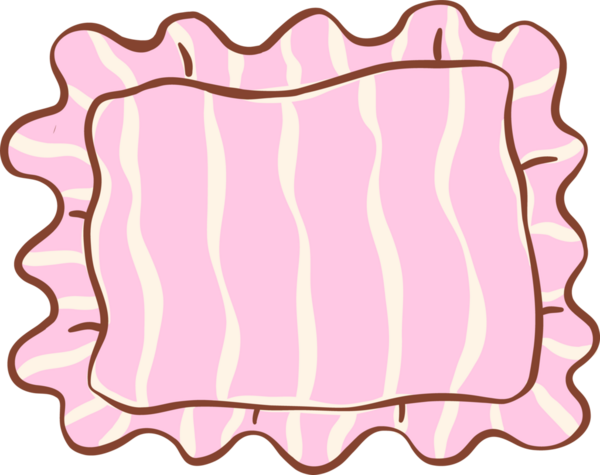 El çizimi Pembe Çizgili Fırfırlı Yastık Çizimi