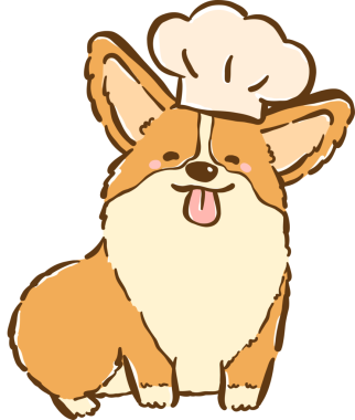 Sevimli Corgi ve Şef Şapka Çizgi Filmi El Çizimi, Ekmek Ekmek Köpeği